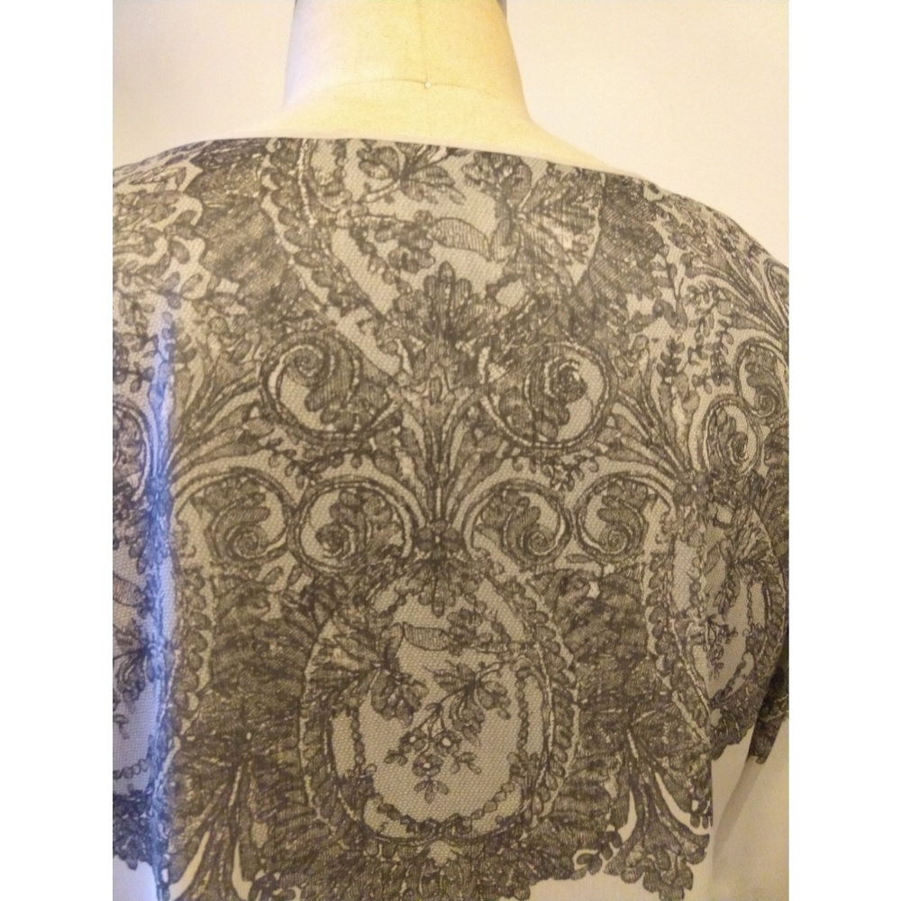 BCBGMaxAzria Blouse Long Sleeve Gray Grey LG - Picture 6 of 8